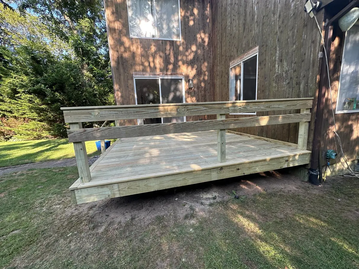 Newly built elevated deck